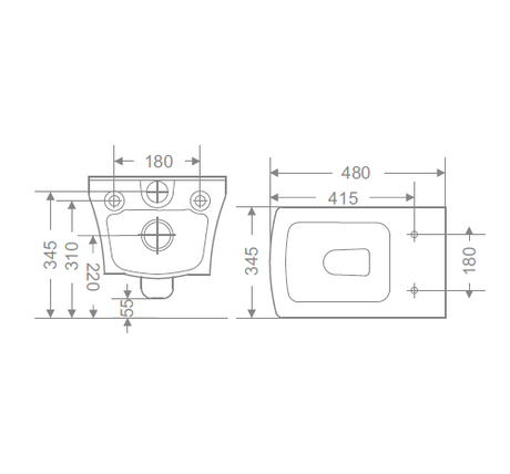 WAL/HNG BLIND BOLTINGRIMLSS W/UF S/S.CVR - GLOCERA SWARE -  ( MATT BLACK - DISCOVERY - 480x345 mm - 19.2inchX13.8inch )