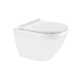 RIMLESS BLIND INSTALLATION WALL HUNG WC WITH UF SOFT CLOSE SLIN SEAT COVER , HINGES FIXING ACCESSORIES - JAQUAR SWARE -  ( WHITE - SOLO - 360x375x520 mm - 14.4inchx15inch )